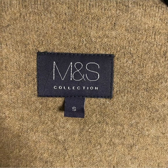 M&S Collection Women's Camel Open Front Soft Wool Knit Overcoat - Picture 5 of 10